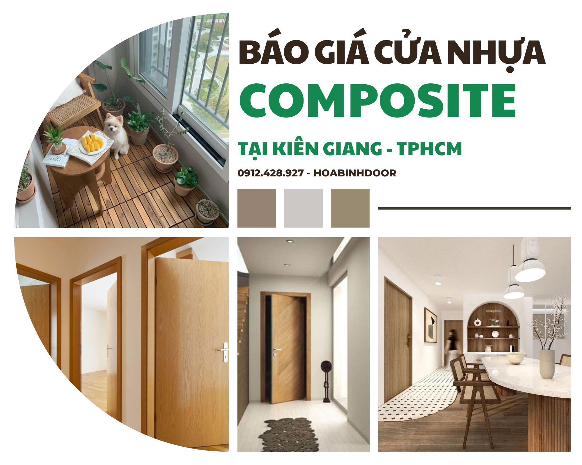 Cửa nhựa Composite tại Kiên Giang  lắp đặt trọn bộ