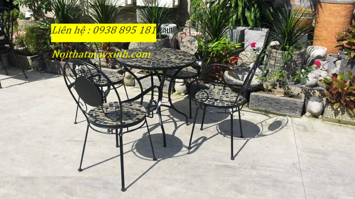 Ghế sắt mosaic ngoài trời giá rẻ tại hcm