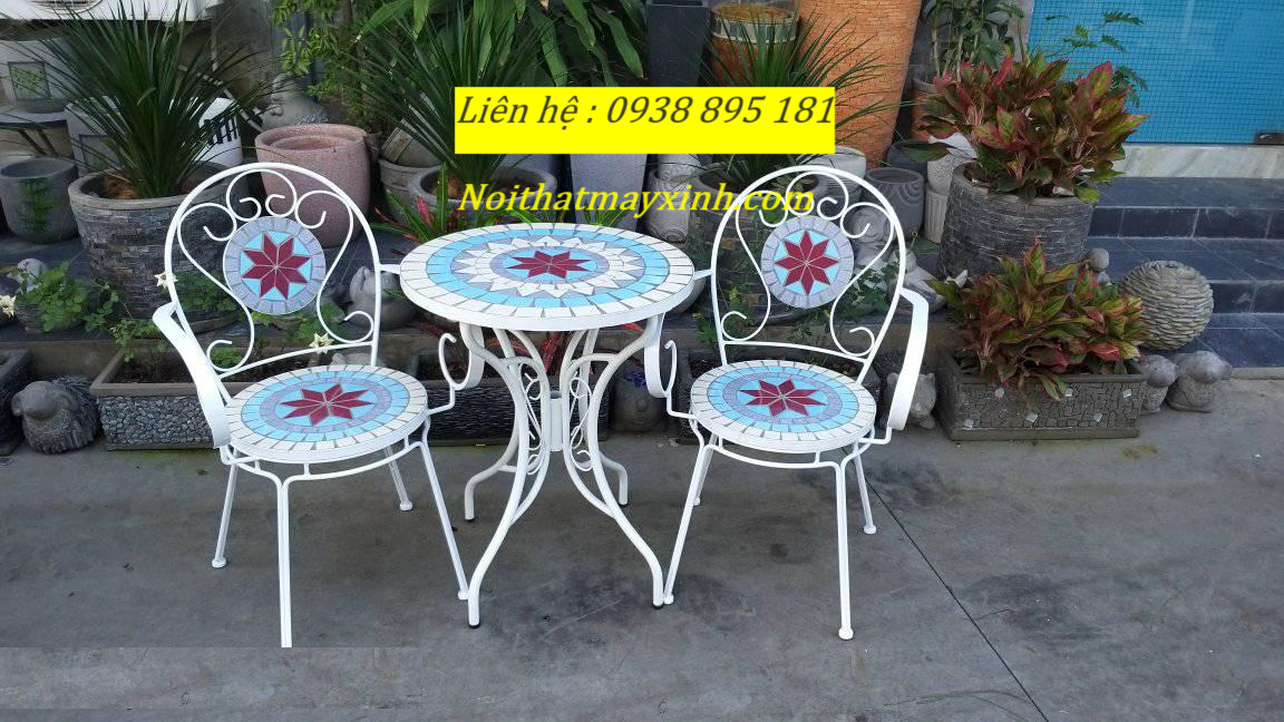 Ghế sắt mosaic ngoài trời giá rẻ tại hcm