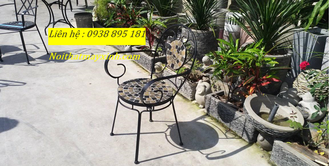 Ghế sắt mosaic ngoài trời giá rẻ tại hcm
