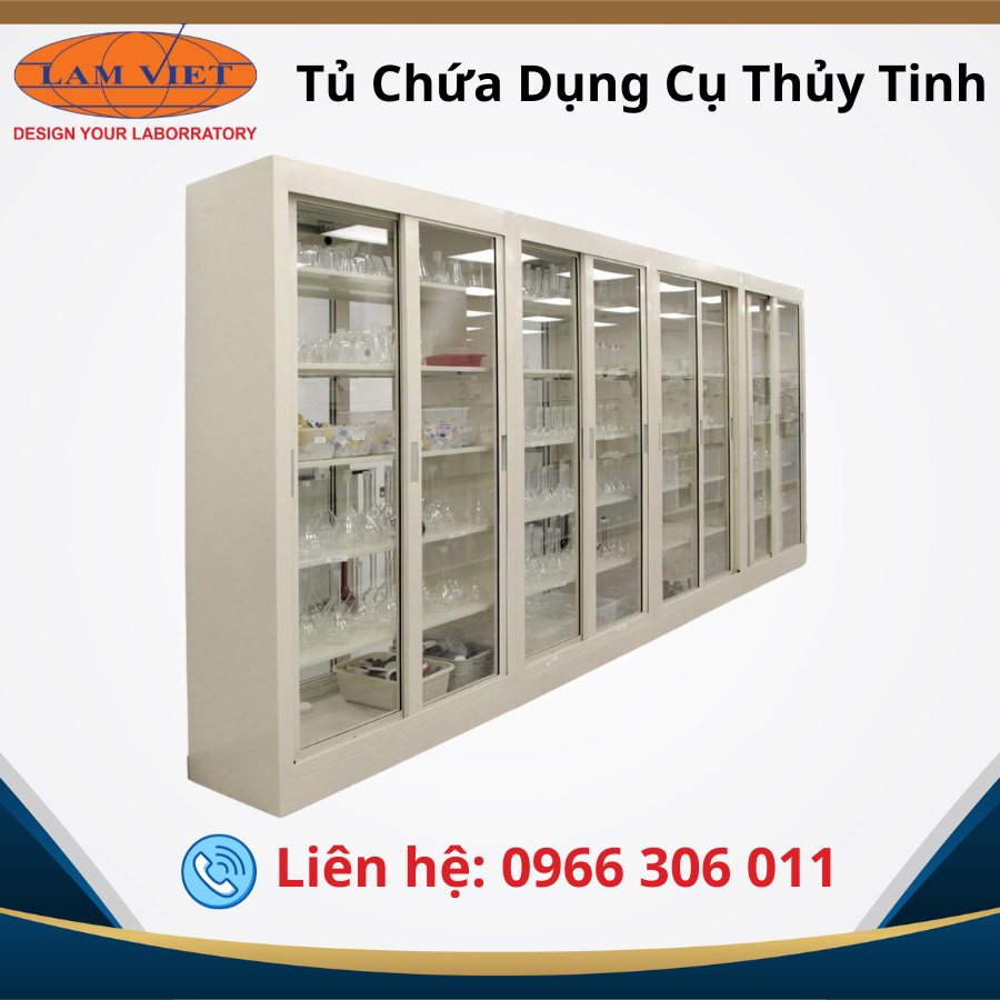 TỦ CHỨA DỤNG CỤ THỦY TINH CỬA TRƯỢT LV-GSC09