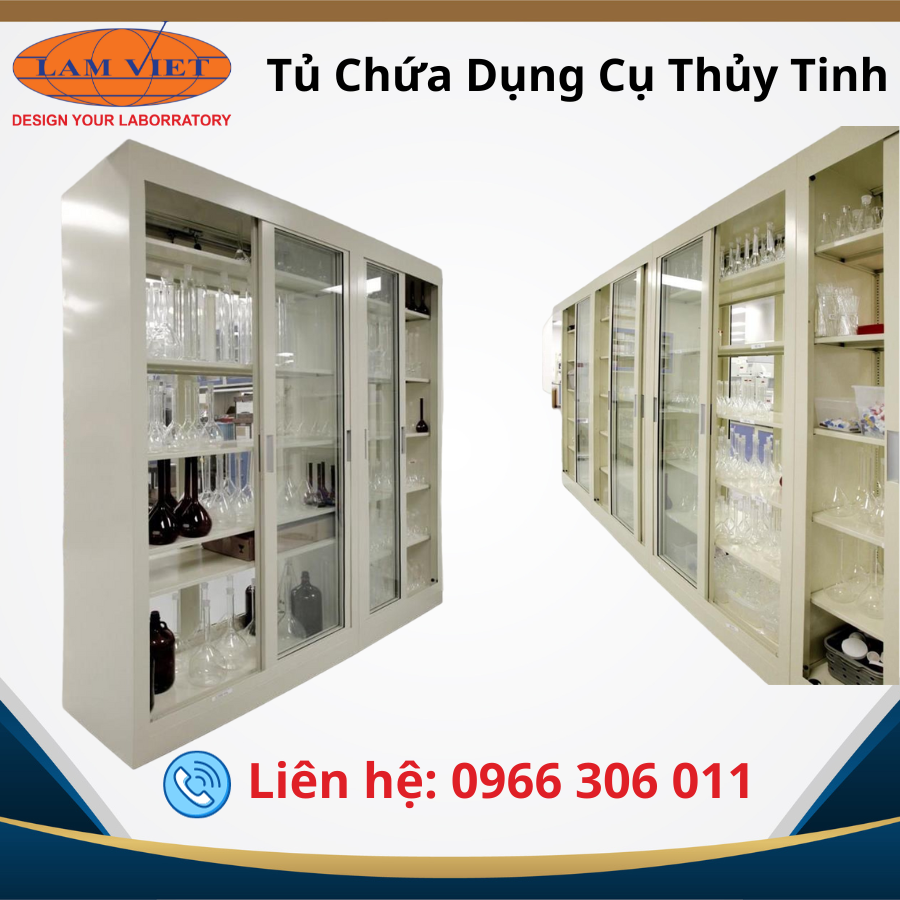 TỦ CHỨA DỤNG CỤ THỦY TINH CỬA TRƯỢT LV-GSC09