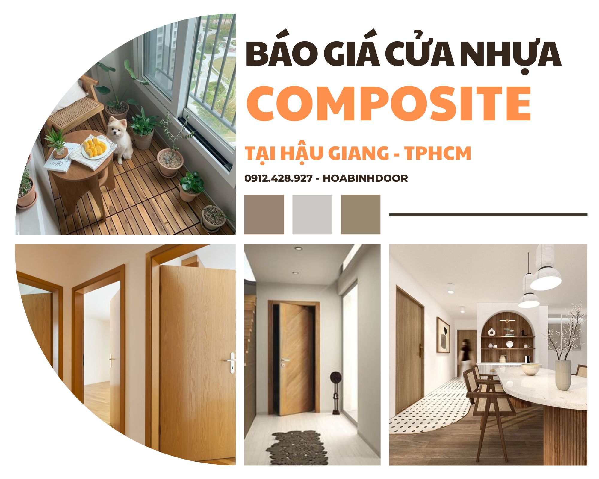 Cửa nhựa Composite tại Hậu Giang  Giá trọn gói Hoabinhdoor