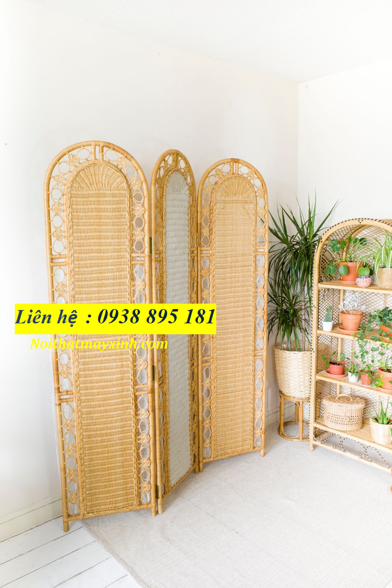 Bình phong mây tre . vách ngăn mây tự nhiên