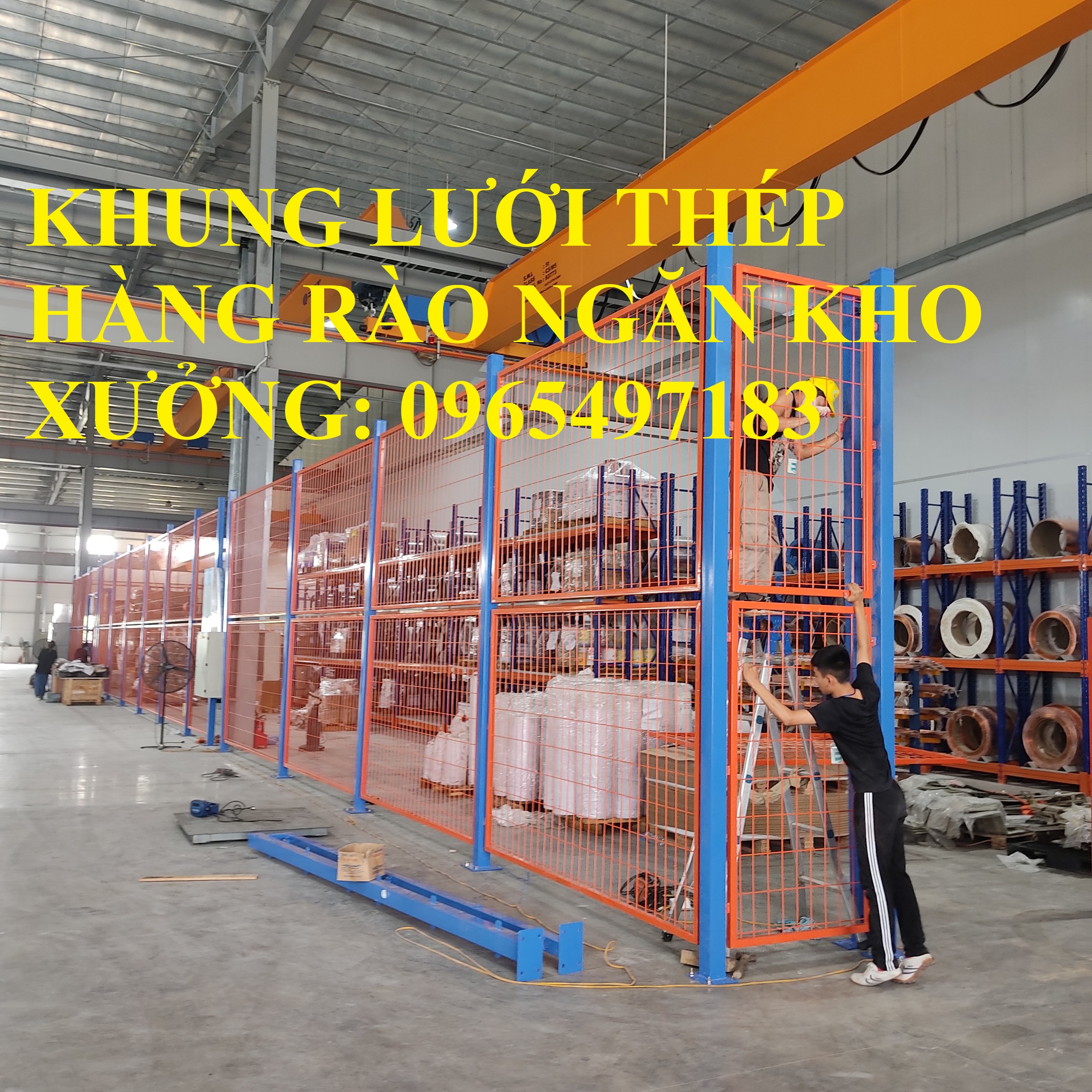 Khung lưới thép ngăn kho xưởng, vách ngăn kho, hàng rào ngăn kho xưởng