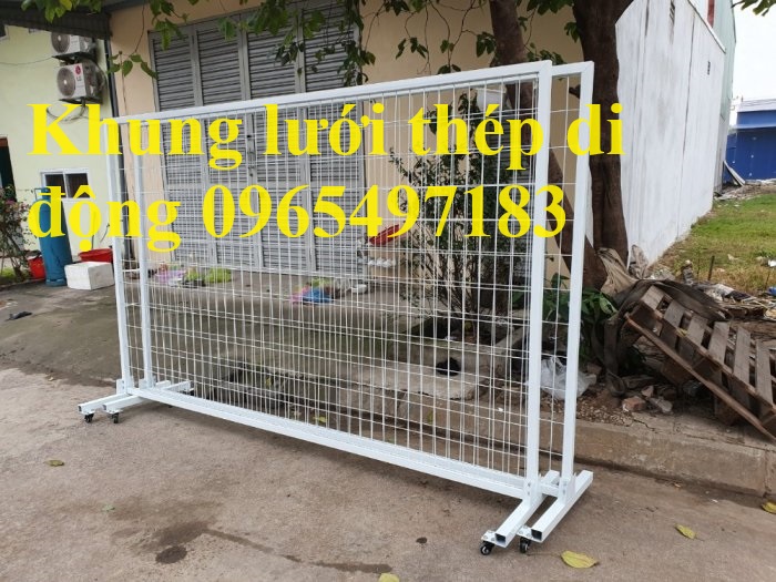 Khung lưới thép di động có bánh xe , hàng rào di động,
