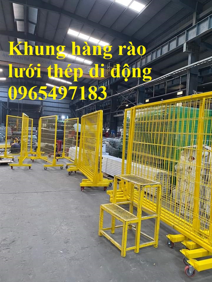 Khung lưới thép di động có bánh xe , hàng rào di động,
