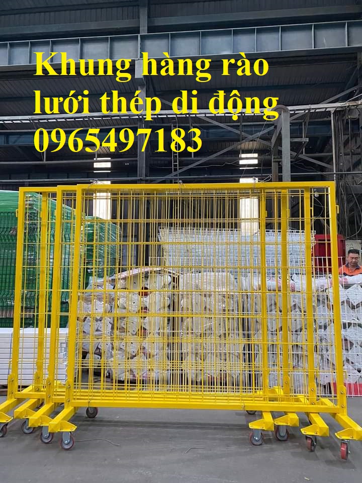Khung lưới thép di động có bánh xe , hàng rào di động,