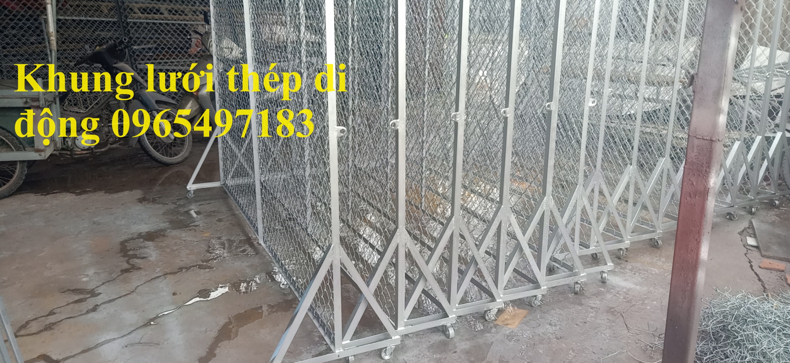 Khung lưới thép di động có bánh xe , hàng rào di động,