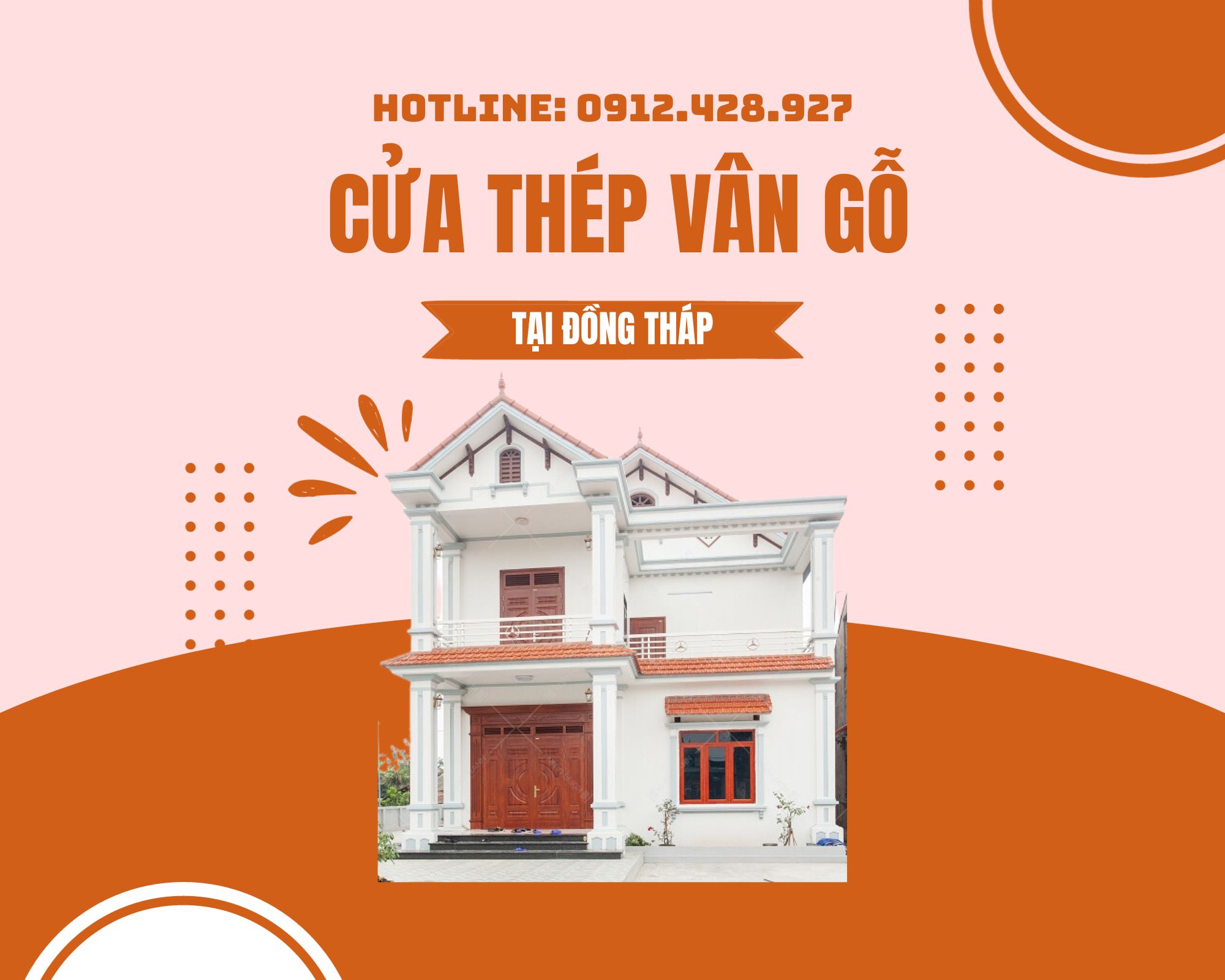 Cửa thép vân gỗ tại Đồng Tháp  Lắp đặt trọn gói