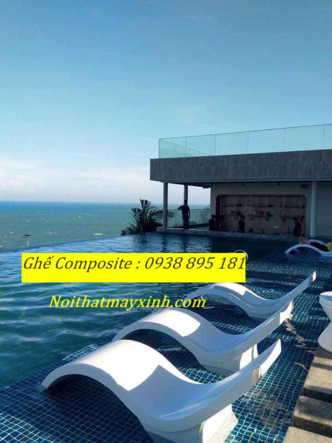 Ghế hồ bơi composite cho khách sạn , ghế bể bơi composite cho resort