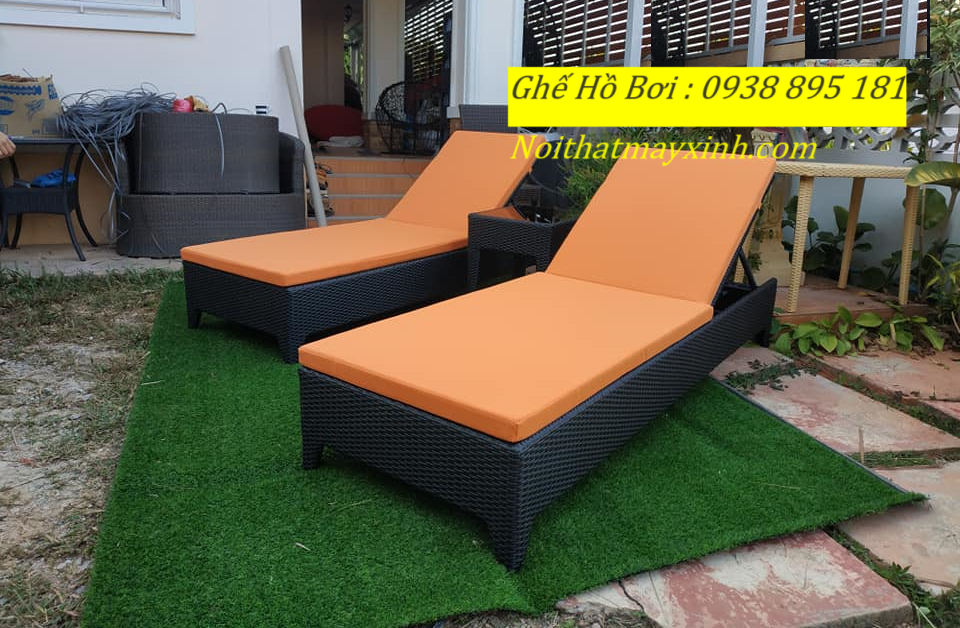 Ghế hồ bơi bằng mây nhựa cho resort cao cấp