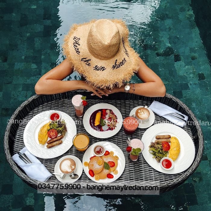 Cung cấp khay nổi đồ ăn thả bể bơi sang chảnh
