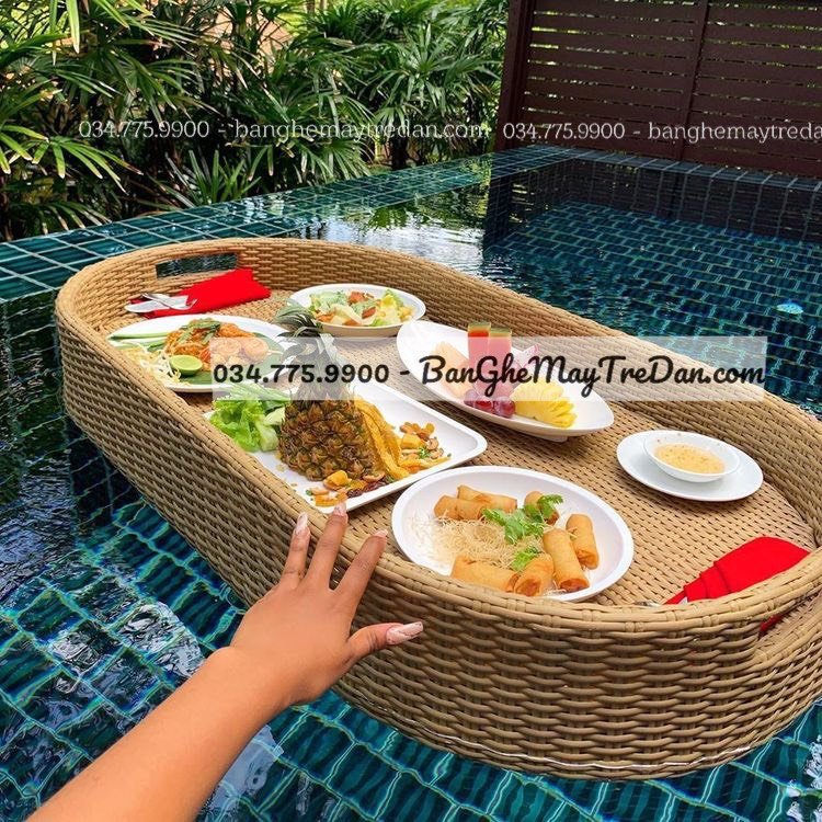Cung cấp khay nổi đồ ăn thả bể bơi sang chảnh
