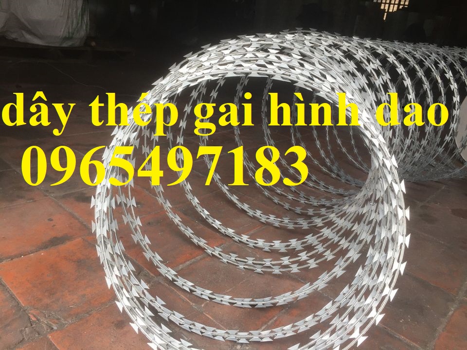 Dây gai tôn,dây thép gai lưỡi dao có sẵn đường kính 35,45,60, 80 cm