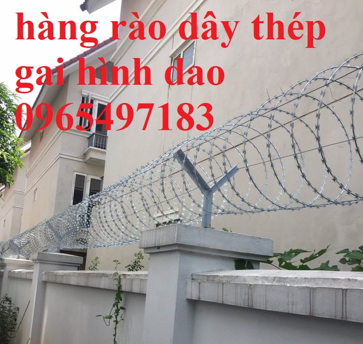 Dây gai tôn,dây thép gai lưỡi dao có sẵn đường kính 35,45,60, 80 cm