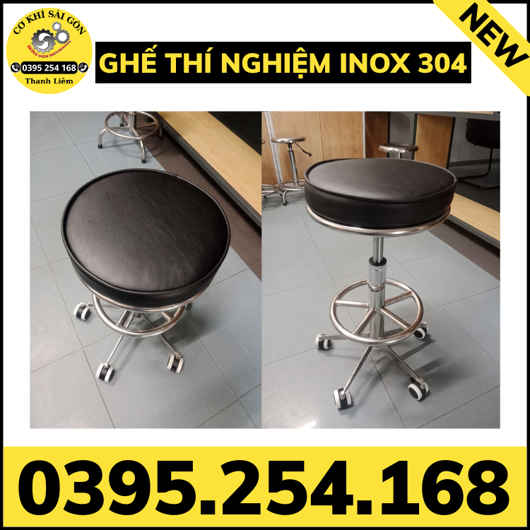 Ghế phòng thí nghiệm chất liệu inox 304 chuyên dụng cho bệnh viện