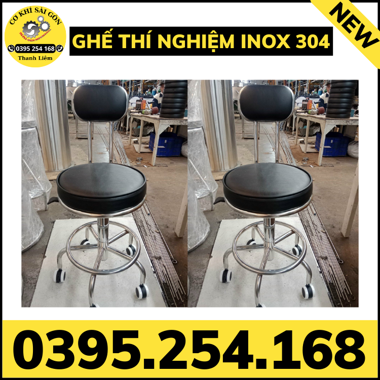 Ghế phòng thí nghiệm chất liệu inox 304 chuyên dụng cho bệnh viện