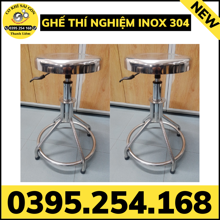 Ghế phòng thí nghiệm chất liệu inox 304 chuyên dụng cho bệnh viện