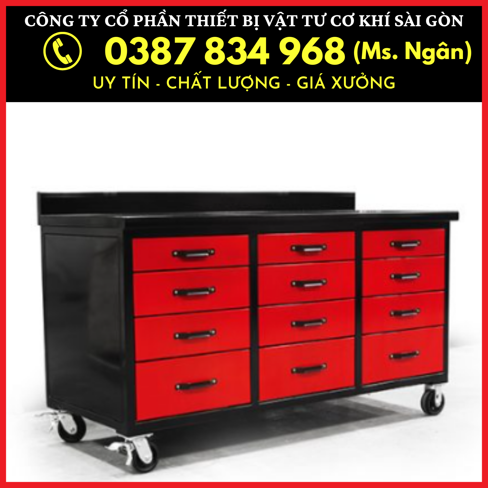 Bàn thao tác cơ khí có bánh xe giá xưởng