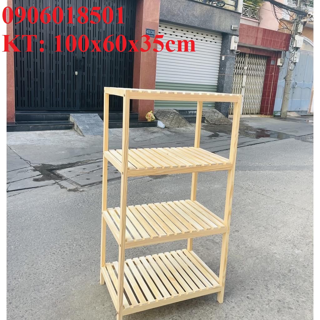 Shop bán kệ gỗ thông tại Đà Nẵng - kệ 4 tầng