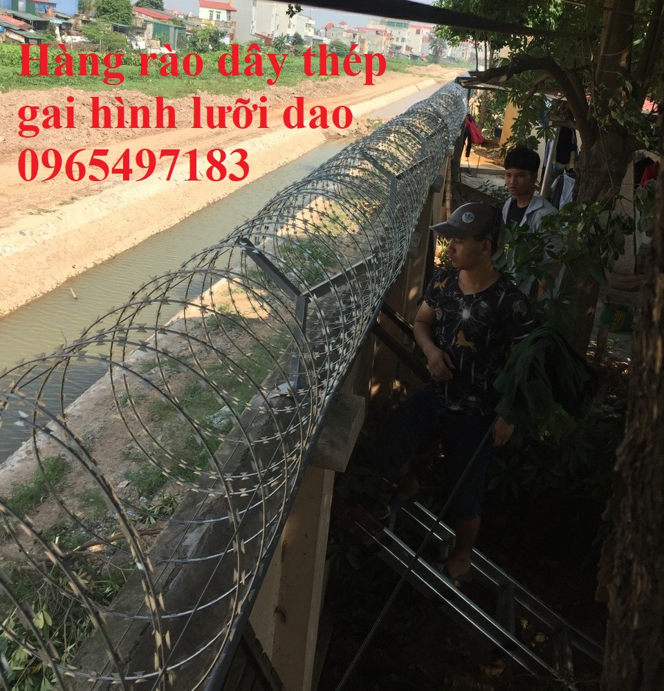 Dây gai tôn,dây thép gai lưỡi dao có sẵn đường kính 35,45,60, 80 cm