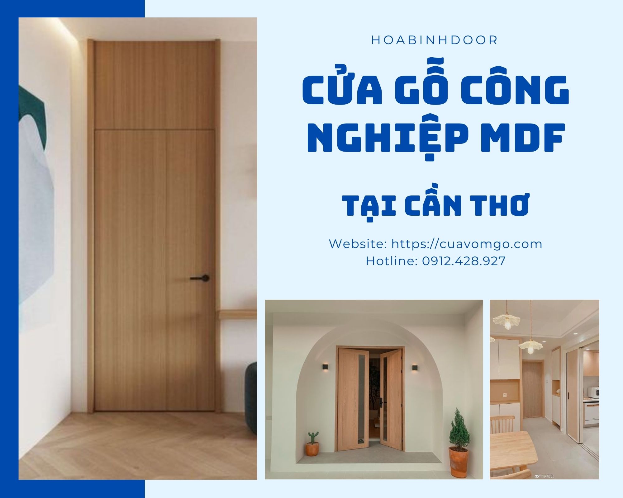 Cửa gỗ MDF tạ Cần Thơ  Báo giá trọn gói