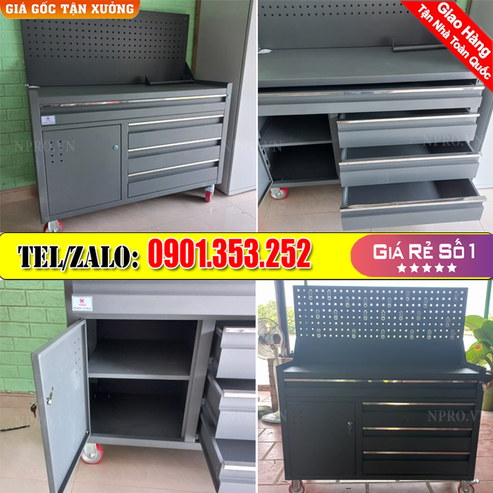 Tủ đồ nghề 5 ngăn khoá có bánh xe đẩy - NPRO