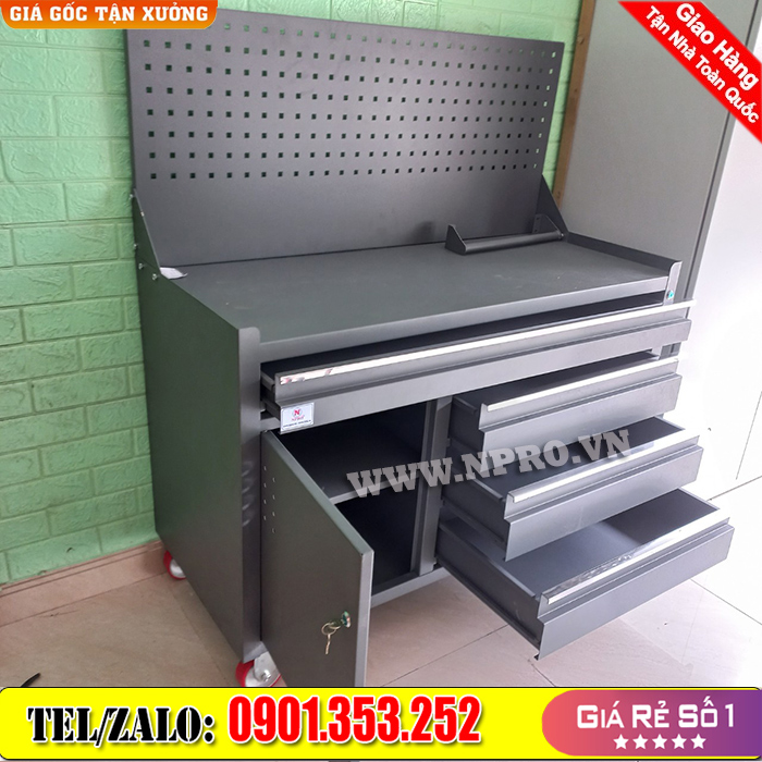 Tủ đồ nghề 5 ngăn khoá có bánh xe đẩy - NPRO