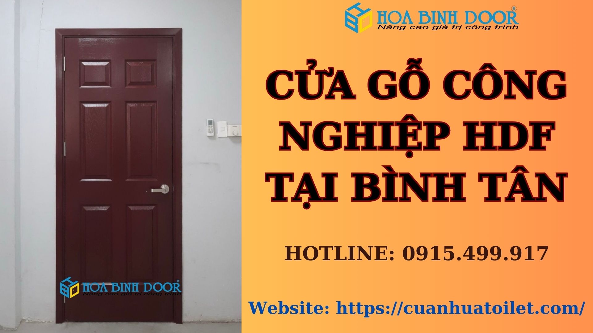 Cửa gỗ công nghiệp HDF tại bình tân - Cửa gỗ công nghiệp