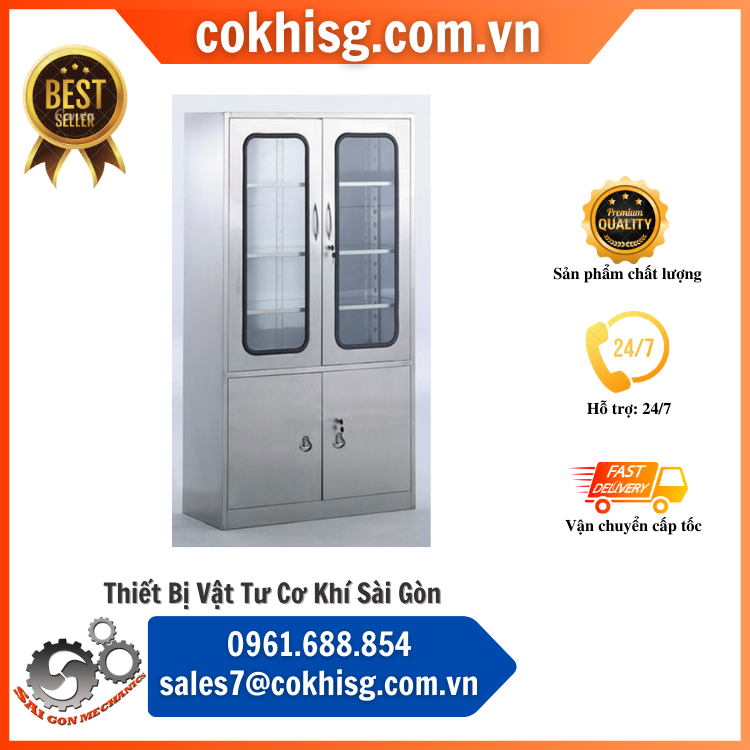 tủ đựng dụng cụ y tế inox 304 cksg - 03
