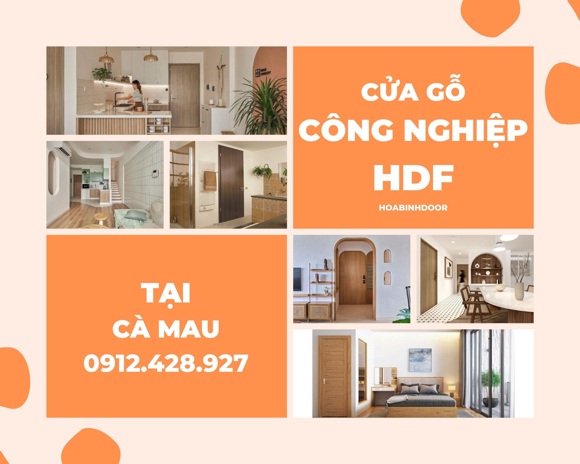 Cửa gỗ HDF tại Cà Mau  Cửa phòng ngủ giá rẻ