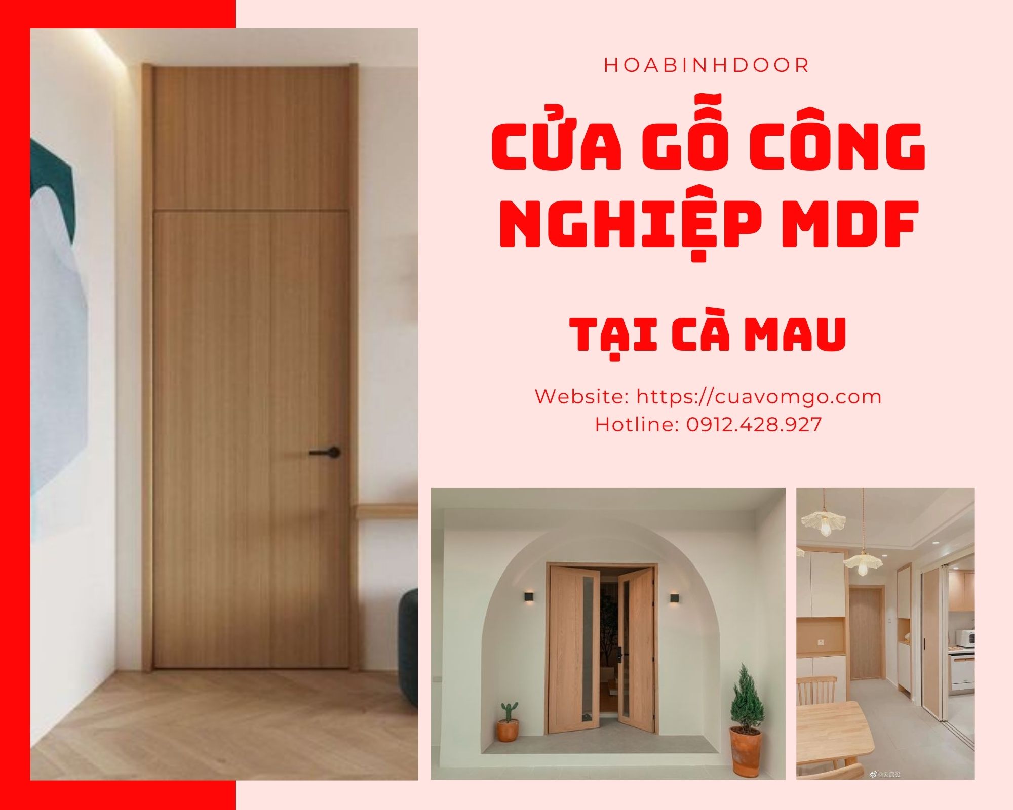 Cửa gỗ công nghiệp MDF tại Cà Mau  Cửa phòng ngủ cao cấp