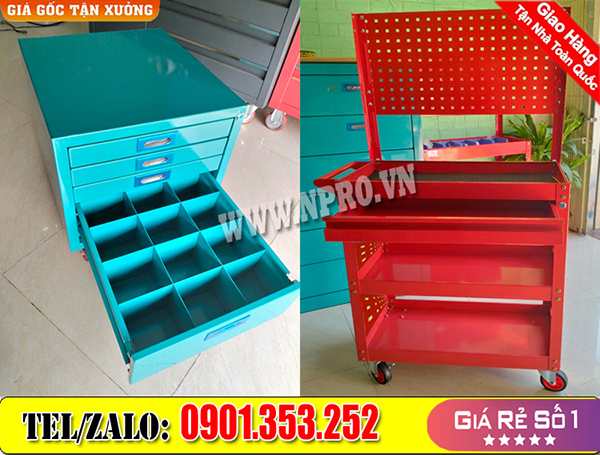 Tủ đồ nghề 3 ngăn kéo, hộc mở cánh khoá -
