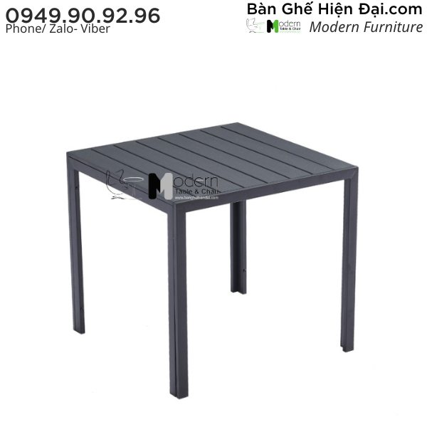 Bàn vuông cafe nhà hàng ngoài trời khung nhôm HCM TE2031-80A