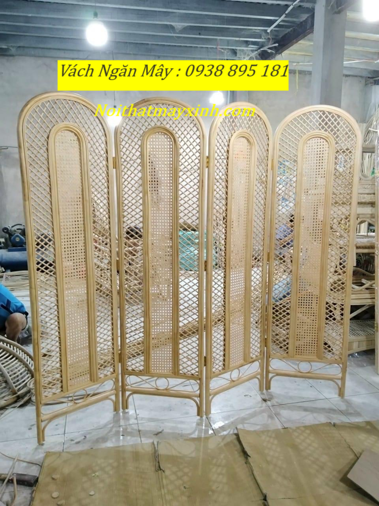 Vách ngăn mây đan, bình phong mây tự nhiên giá rẻ