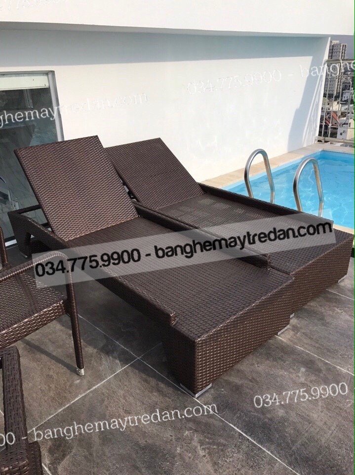Giường nằm mây nhựa để bể bơi chất lượng cao