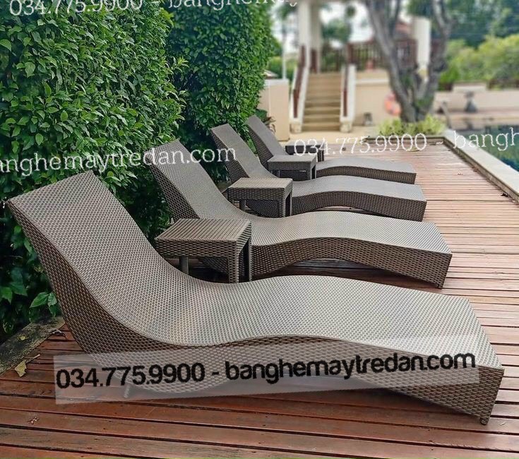 Giường nằm mây nhựa để bể bơi chất lượng cao