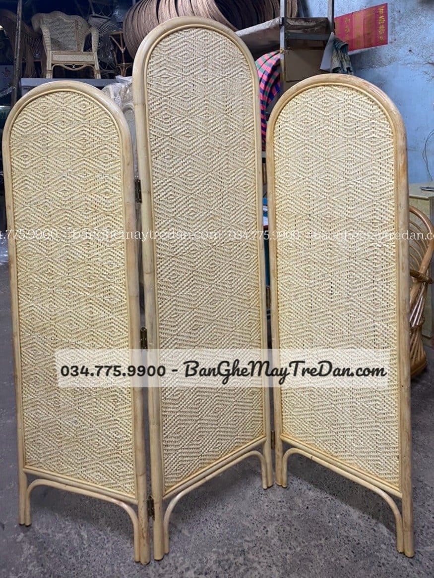 Bình phong mây tự nhiên ngăn không gian