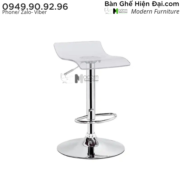 Ghế bar cafe nhà hàng trong suốt chân xoay tăng giảm HCM CB2292-S
