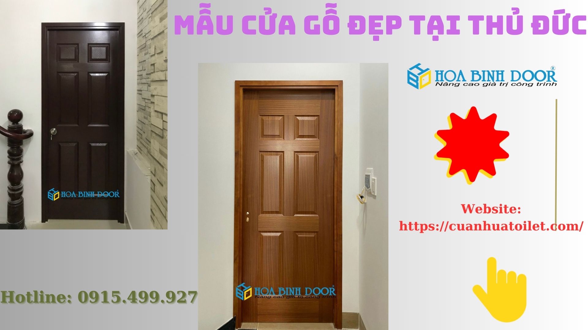 Mẫu cửa gỗ đẹp tại Thủ dức - cửa gỗ công nghiệp