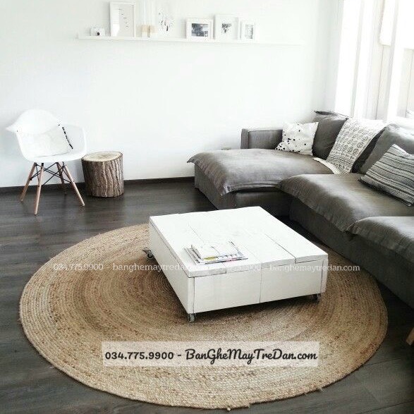 Thảm lục bình hình tròn - Thảm trang trí