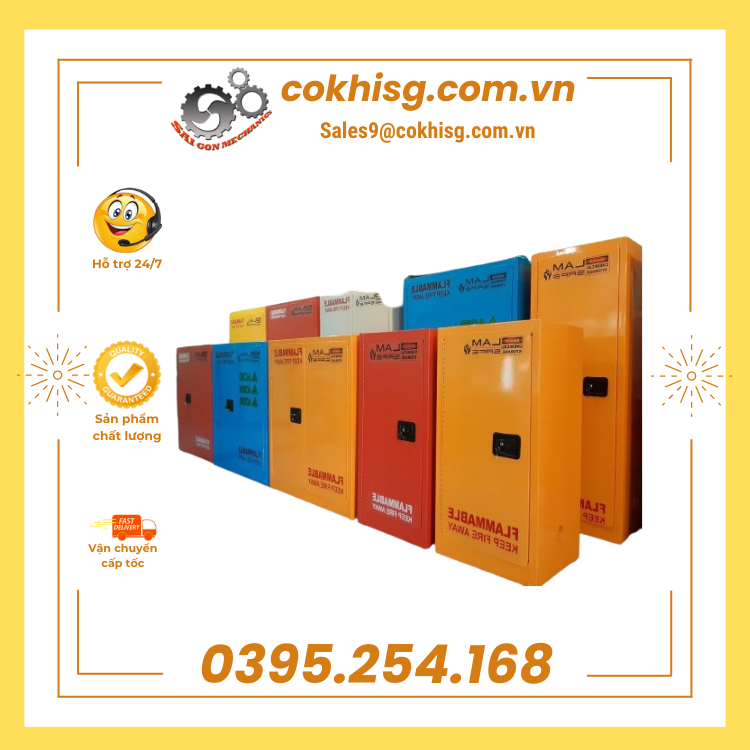 Tủ đựng hoá chất công nghiệp bằng thép tấm sơn tĩnh điện mẫu mới nhất