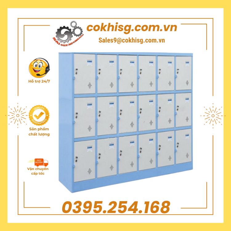 Tủ locker, tủ cá nhân bằng sắt sơn tĩnh điện bền đẹp và chắc chắn