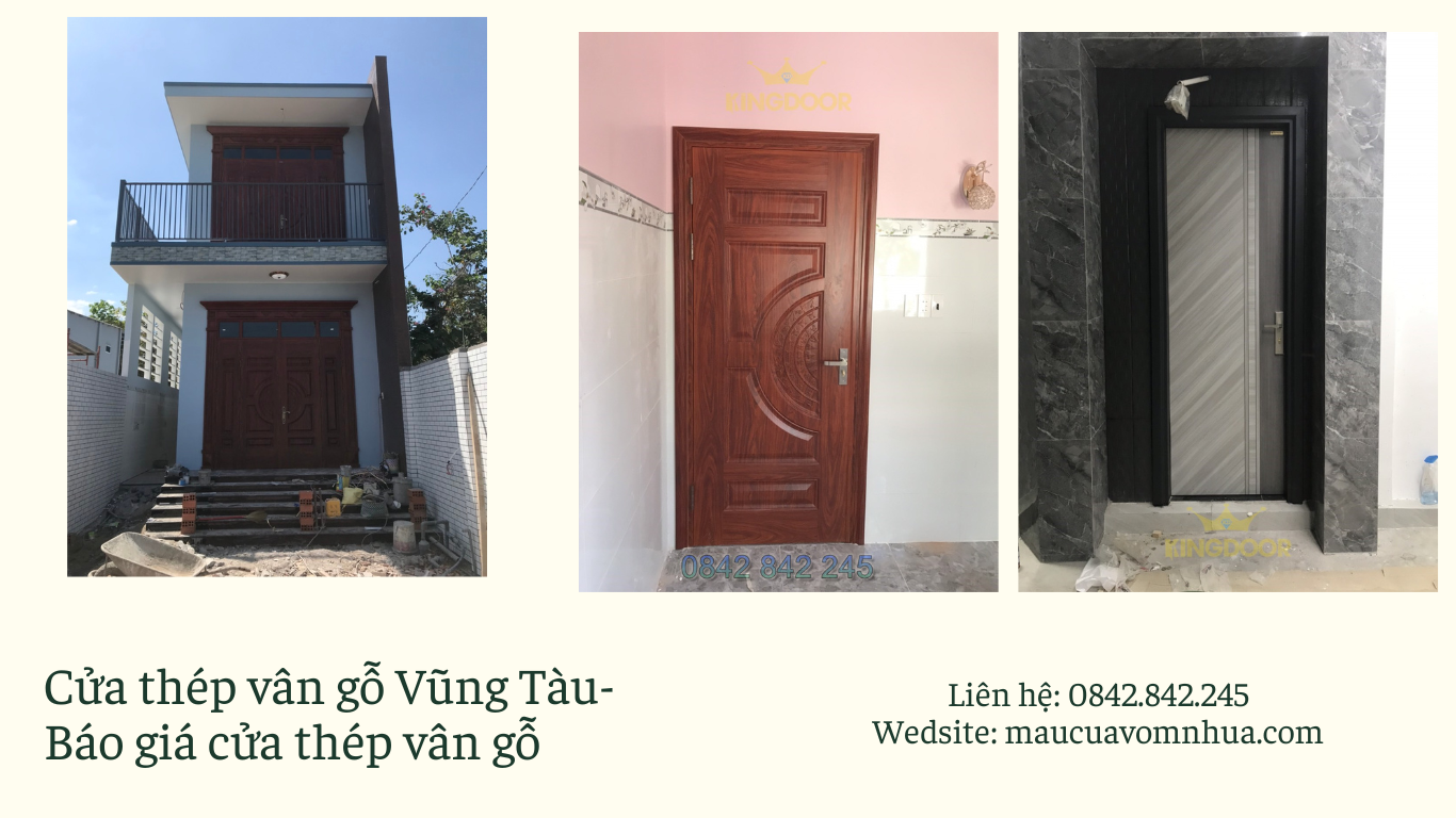 Cửa thép vân gỗ Vũng Tàu- Báo giá cửa thép vân gỗ