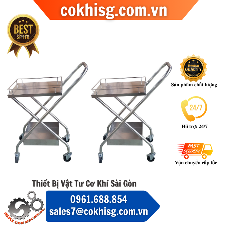 Xe đẩy minitor-  máy điện tim di động - cksg