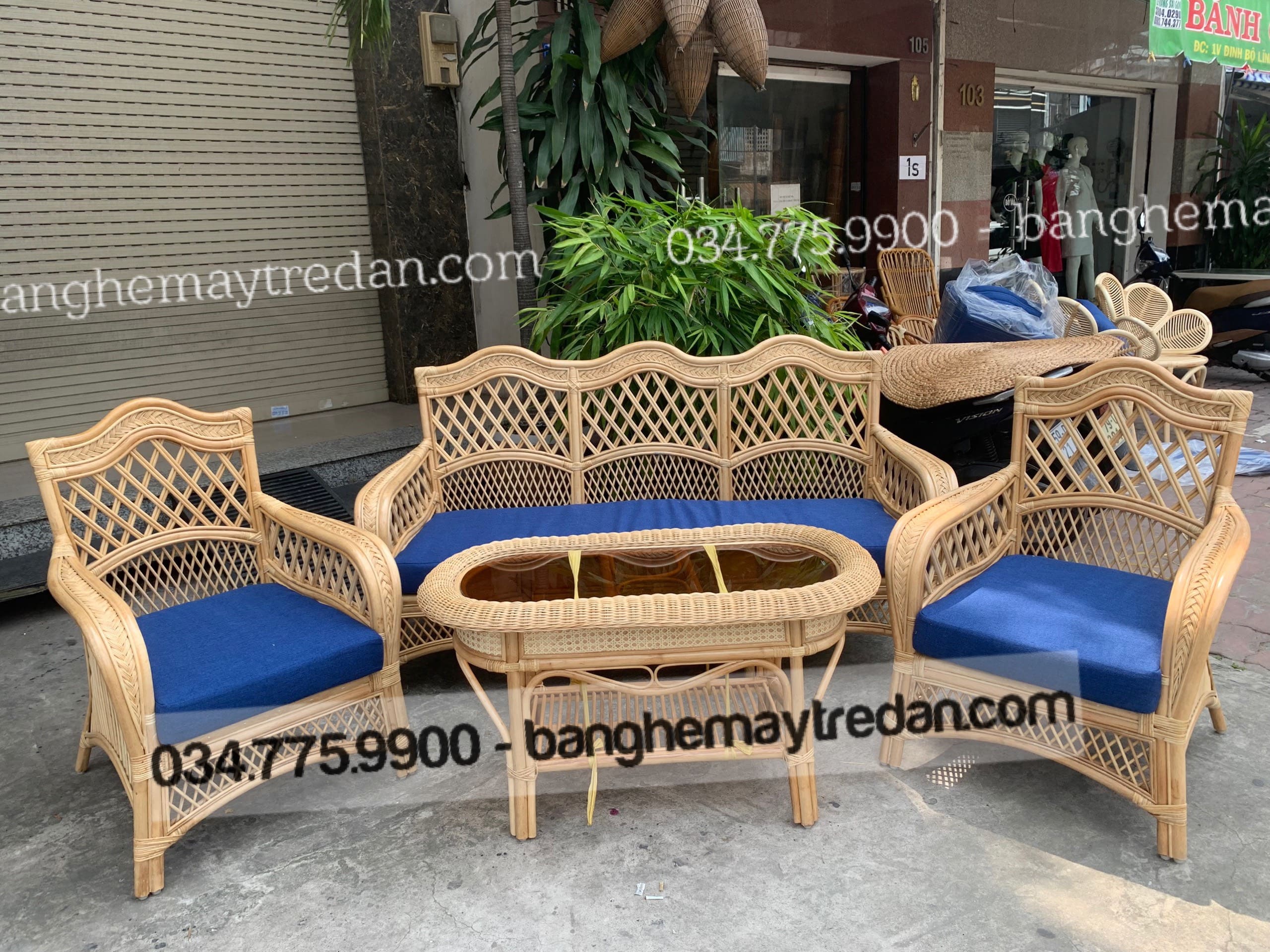 Sofa mây phòng khách nhỏ gọn, chát lượng cao