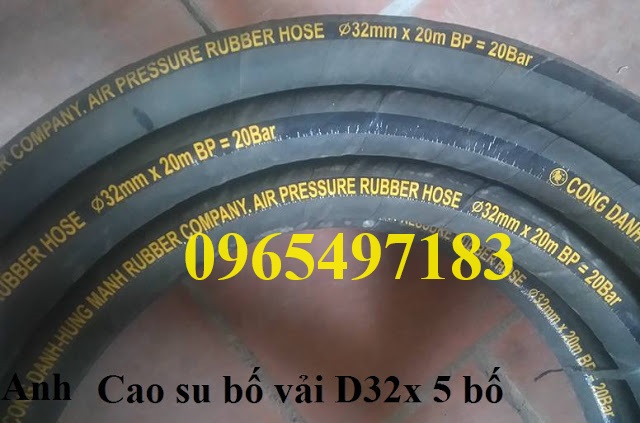 Bán ống cao su bố vải 3 lớp, 5 lớp, 7 lớp có sẵn phi 8 - phi 200