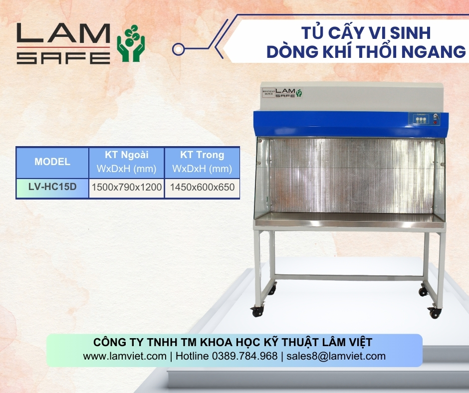Tủ cấy dòng khí thổi ngang không cửa thương hiệu LamSafe