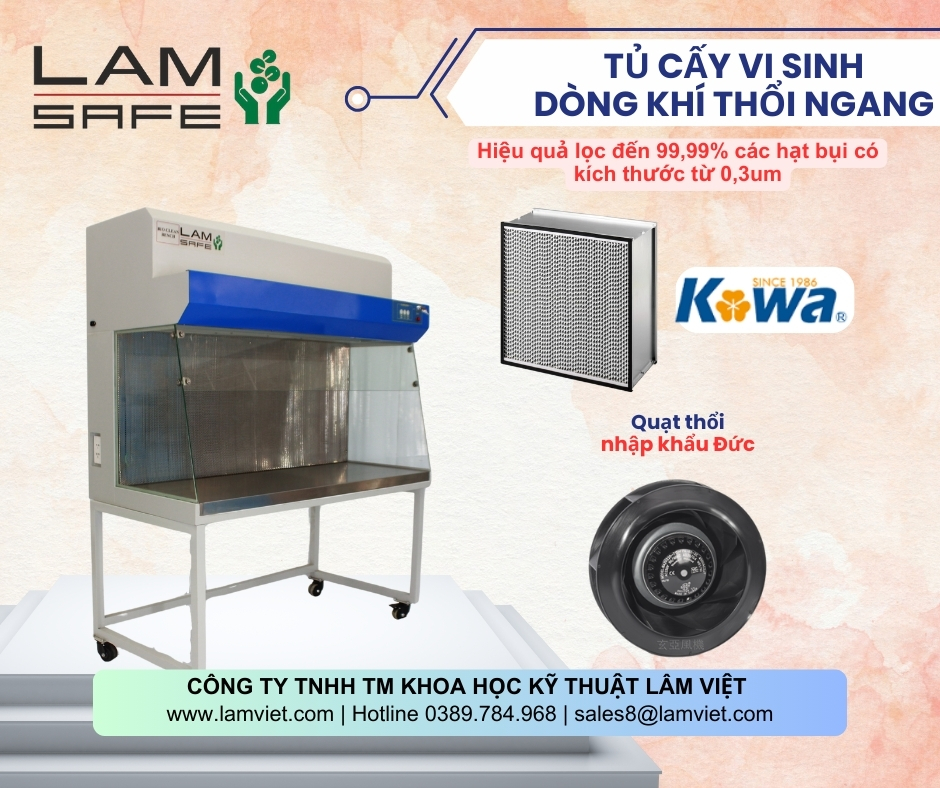 Tủ cấy dòng khí thổi ngang không cửa thương hiệu LamSafe